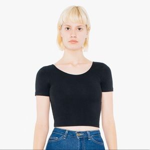 American Apparel black cotton crop top size S